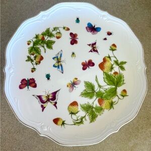 Floral Butterfly Porcelain Cake Plate